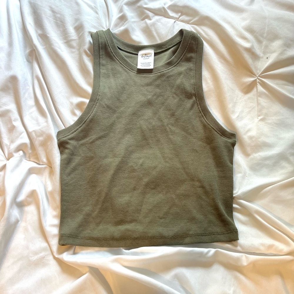 Tilly’s Destined Green High Neck Tank Top